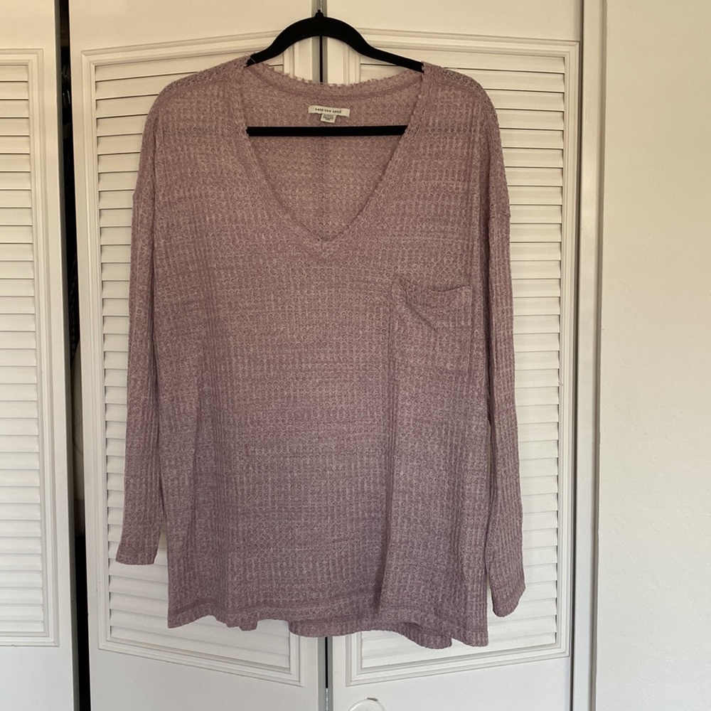 American Eagle Outfitters Vneck waffle knit